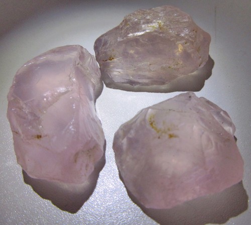 Rose quartz facet rough from - quartz,